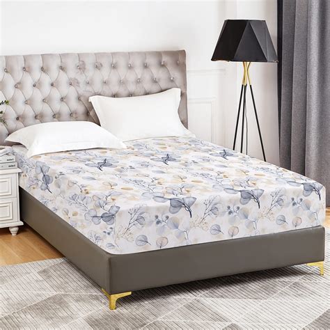 Amazon.com: YIYEA Twin Fitted Sheet Only - Plant Print - 100% Brushed
