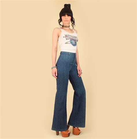 Rare Vintage Dittos Jeans Saddleback High Waisted Bell Bottoms