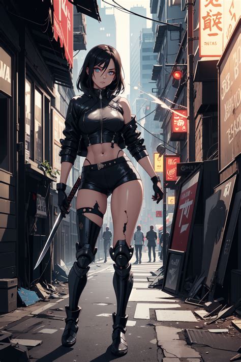 Ai Art Cyberpunk Samurai Girl By Potee Pixai