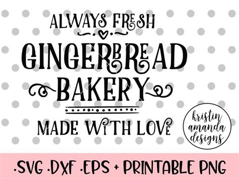 Gingerbread Bakery Christmas Svg Dxf Eps Png Cut File • Cricut