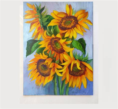 Sunflower Painting Sunflower Wall Art Flowers Oil Painting - Etsy