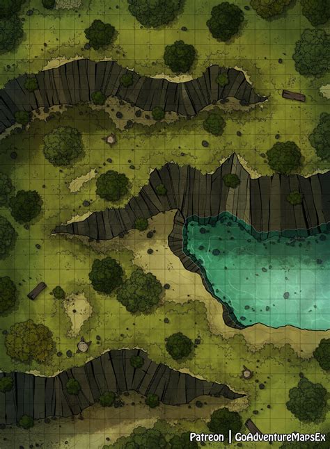 Oc Art Forest Cliffs Battle Map 22x30 Rbattlemaps