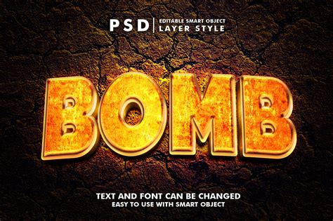 Bomb Editable Psd Text Effect Graphic by G design · Creative Fabrica