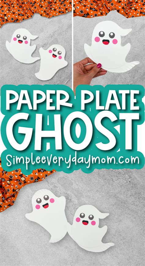 Paper Plate Ghost Craft For Kids Free Template