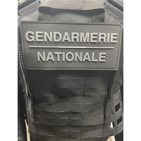 Bandeau Velcro D Gendarmerie Nationale X Mm Noir Texte Gris