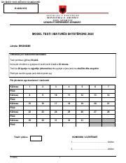 Model Testi i Maturës Shtetërore 2024 Udhëzime për Maturantë Course