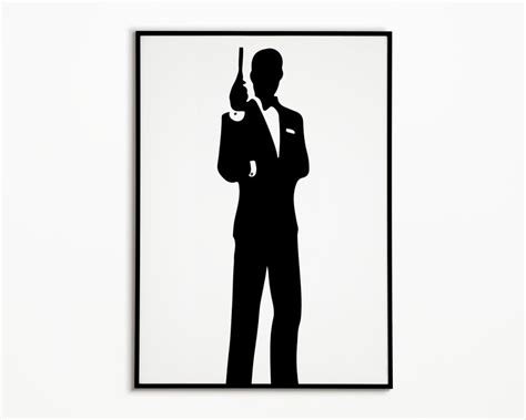 007 James Bond Print Portre Illustration Printable Wall Art