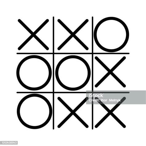 Tick Tack Toe Xo Game Noughts And Crosses Board Game Icon Isolated