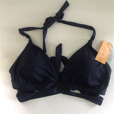 Kona Sol Swim Kona Sol Wrap Halter Cut Out Swim Bikini Top L Poshmark