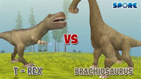 T Rex Vs Brachiosaurus T Rex Vs Dino Level Challenge S1e10 Spore Youtube