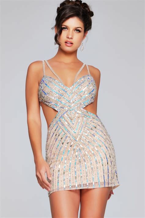 Embellished Cut Out Cocktail Dress 400610 Jovani