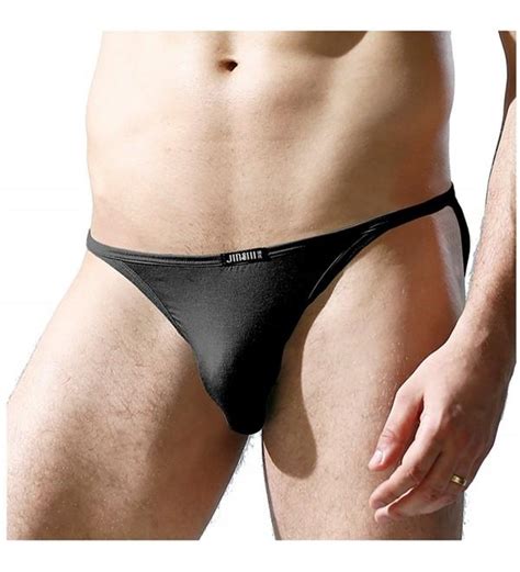 JINSHI Men S Bamboo Underwear Sexy Bikini Briefs Low Rise N Pack Black CP N KZCM