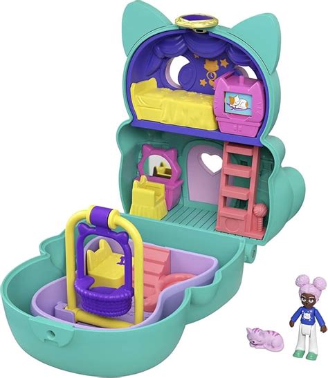 Polly Pocket Estuche Voltea Y Descubre De Gato Juguetes Para Niños De 4 Años En Adelante