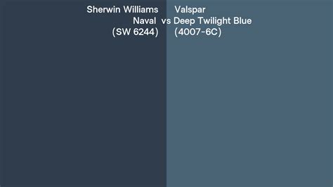 Sherwin Williams Naval SW 6244 Vs Valspar Deep Twilight Blue 4007 6C