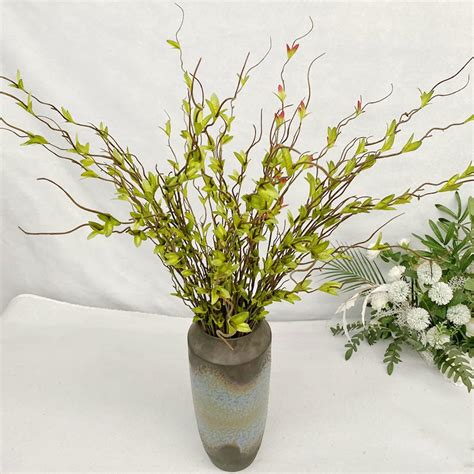 Pcs Artificial Pussy Willow Branches For Tall Vase In Fake Willow Stems Silk Flower Fake