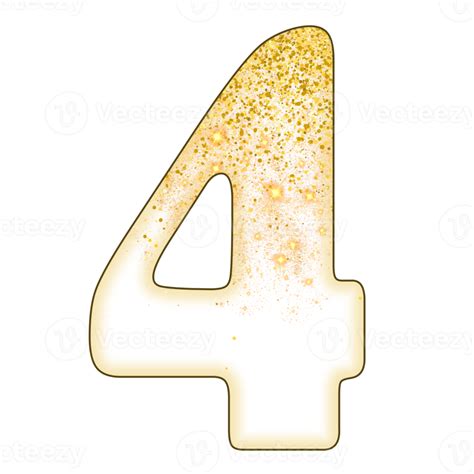 Half Gold Glitter Number 16691928 Png