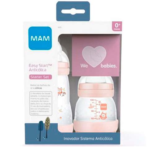 Kit 2 Mamadeiras Anticólica Easy Start 130 260ml Rosa MAM