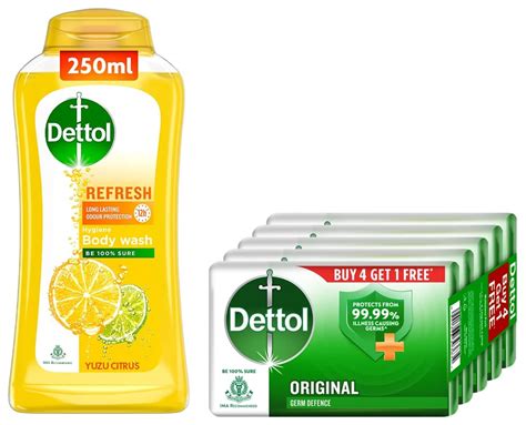 Buy Dettol Original Germ Protection Bathing Soap Bar 125gm Body Wash And Shower Gel Refresh