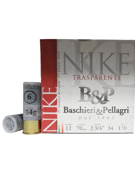 Cartucce Baschieri E Pellagri Nike Trasparente Cal 12 70 34 G Piombo 6