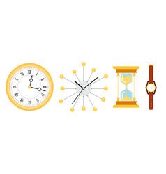 Different Old And Modern Clocks And Hand Watches Vector Image