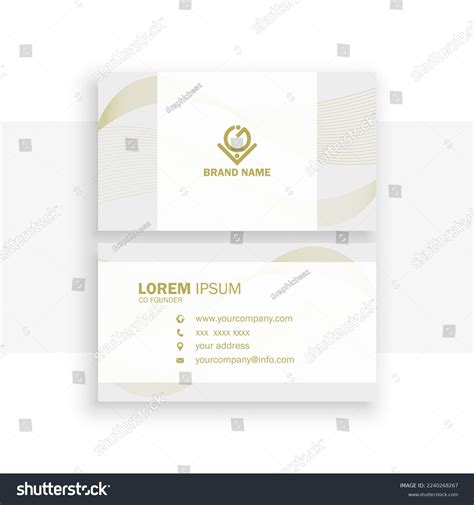 Modern White Gold Color Business Card Stock Vector Royalty Free