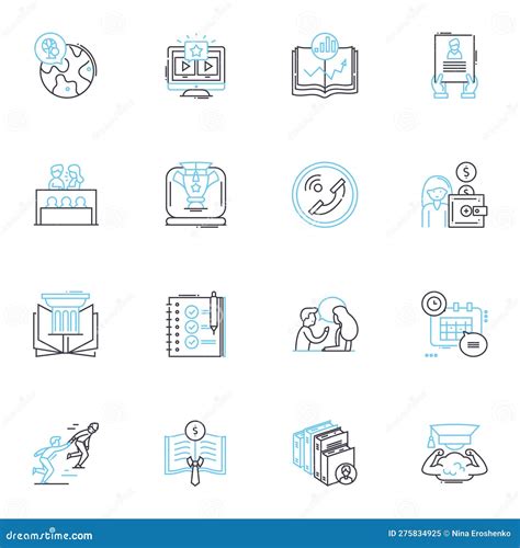 Scrutiny Line Icons Collection. Examination, Inspection, Analysis
