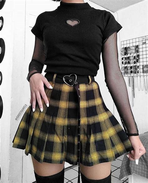 Plus Size Alt Grunge Plaid High Waisted Skirt Gothic Plaid 57 Off