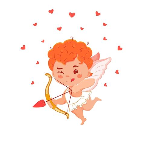 Cupido Lindo Con Arco Y Flecha Vector Ilustraci N De Dibujos Animados