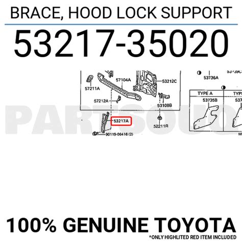 Genuine Toyota Brace Hood Lock Support Ebay