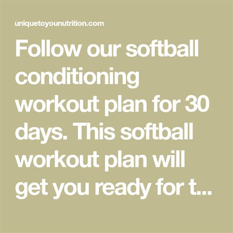 Softball Offseason Workouts At Home Conditioning Plan Workout