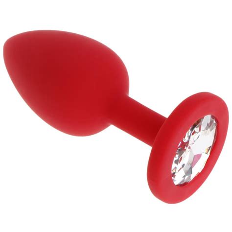 Plug Anal em Silicone Cirúrgico na Cor VERMELHA Joia Tamanho M