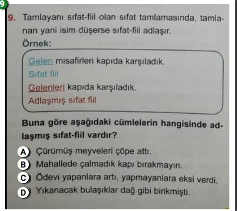 8 sınıf fiilimsiler konusu Eodev