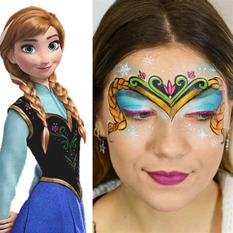 Anna Frozen face painting by Silvia Vitali | Principesse, Carnevale ...