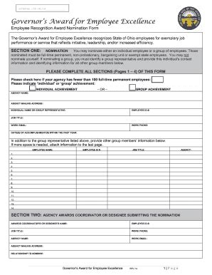 Fillable Online Ong Ohio GAFEE Nomination Form Pdf Revised Parole