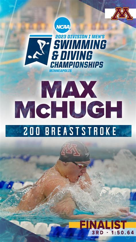 Minnesota Swimming Diving On Twitter Max McHugh Wins Heat 4 In 1 50