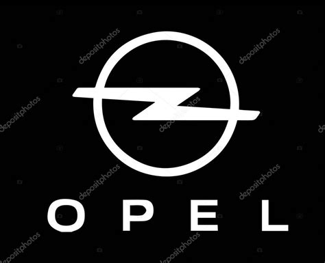 Símbolo Del Coche Del Logotipo De La Marca De Opel Con El Nombre Ilustración Del Vector Del