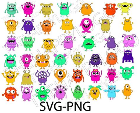 Monster Svg Instant Downloadstick Figure Monsters Svg Cut Files And