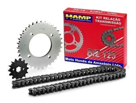 KIT RELAÇÃO TRANSMISSÃO Biz 125 Hamp Transmissão de Moto Magazine