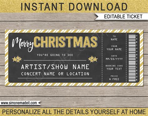 Templates Invitations Announcements Winter Event Ticket Printable