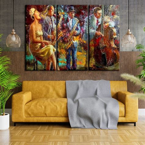 Jazz Music Art Abstract Canvas Wall Print Music Room Decor Extra