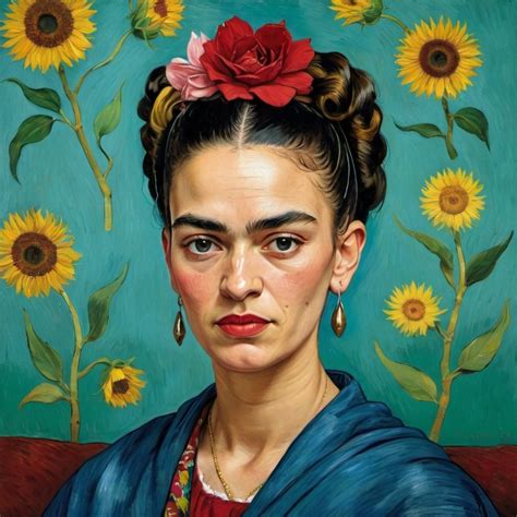 Vincent Van Gogh Portrait Painting Of Frida Kahlo