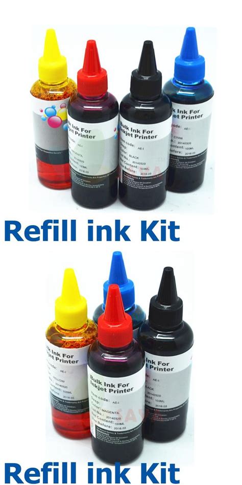 [Visit to Buy] 400ml Ink Refill Kit for HP inkjet Printer 4 color ink ...