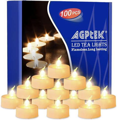 Buy Agptek Tea Lights With Flicker Pack Flickering Flameless Led