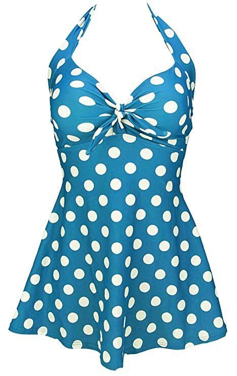 Cocoship Vintage Sailor Pin Up Swimsuit Retro One Piece Skirtini Cover Up Swimdress Fba