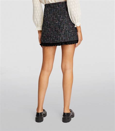 Womens SANDRO Black Tweed Mini Skirt Harrods UK