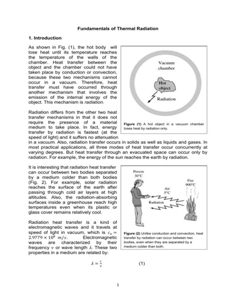 Fundamentals Of Thermal Radiation 1 Introduction Figure 1 A Hot