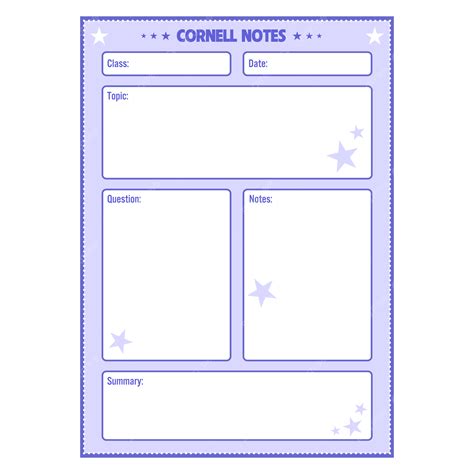 Cute Cornell Take Note Paper Design Vector Cornell Note Paper Note