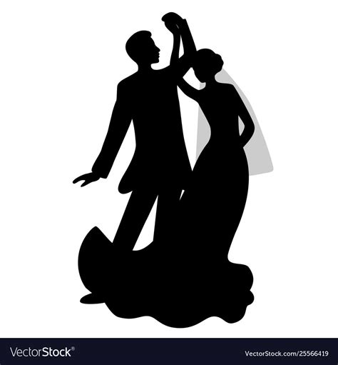 Bride And Groom Silhouette Royalty Free Vector Image