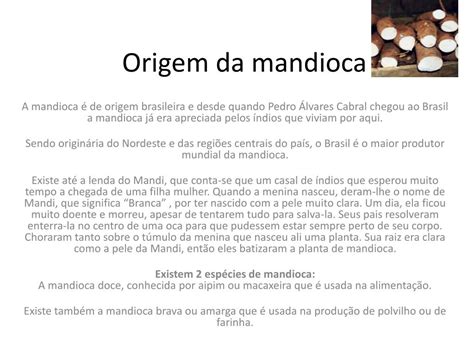 A História Da Mandioca