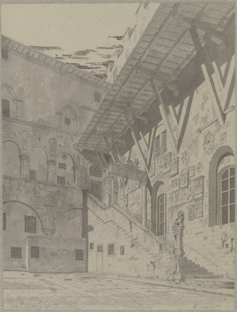 Hof Des Bargello In Florenz Friedrich Wilhelm Ludwig Als Kunstdruck